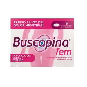 BUSCAPINA FEM 20 MG / 400 MG X 6 COMPRIMIDOS RECUBIERTOS